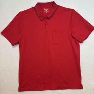Rhone Polo‎ Shirt Mens Medium Delta Pique Short Sleeve Rosewood Red Lightweight